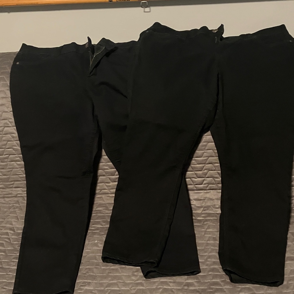 Liz Claiborne Black Sara Slim Leg Pants-2 pairs